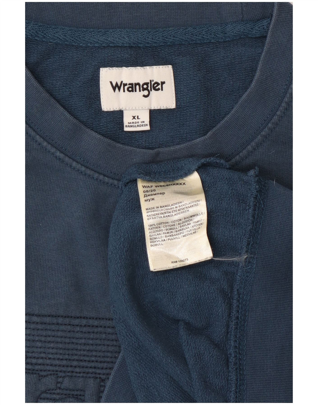 WRANGLER Sudadera gráfica para hombre Jumper XL Algodón azul