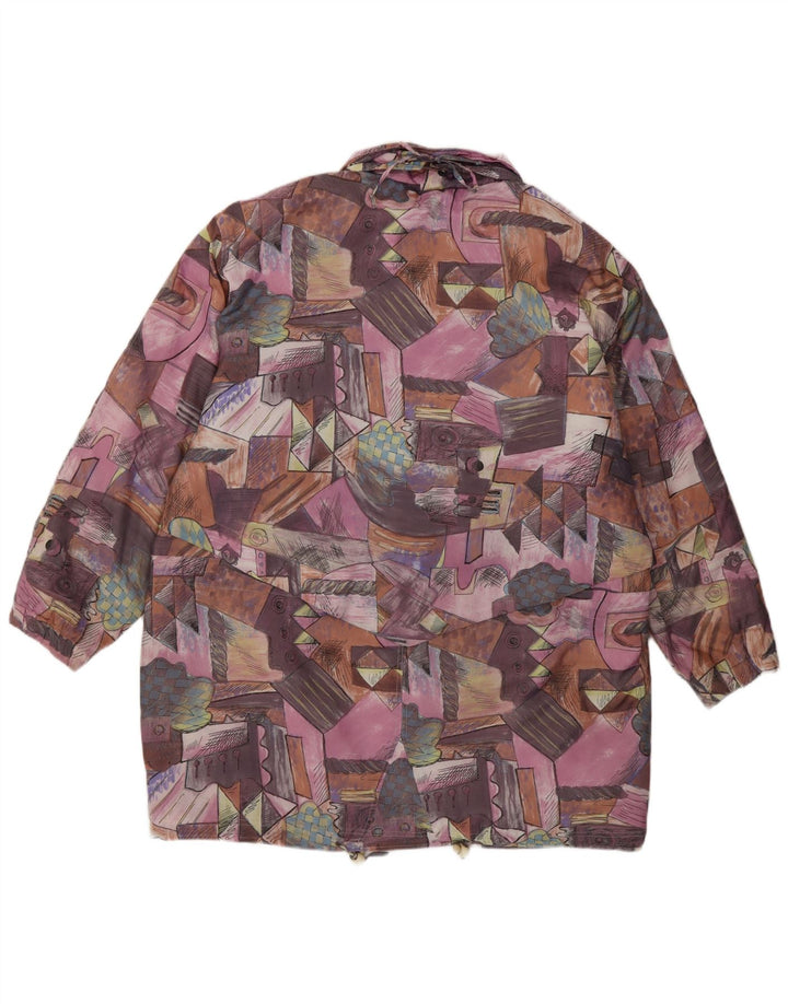 Vintage mujer suelta ajuste chaqueta utilitaria Reino Unido 18 XL patchwork multicolor