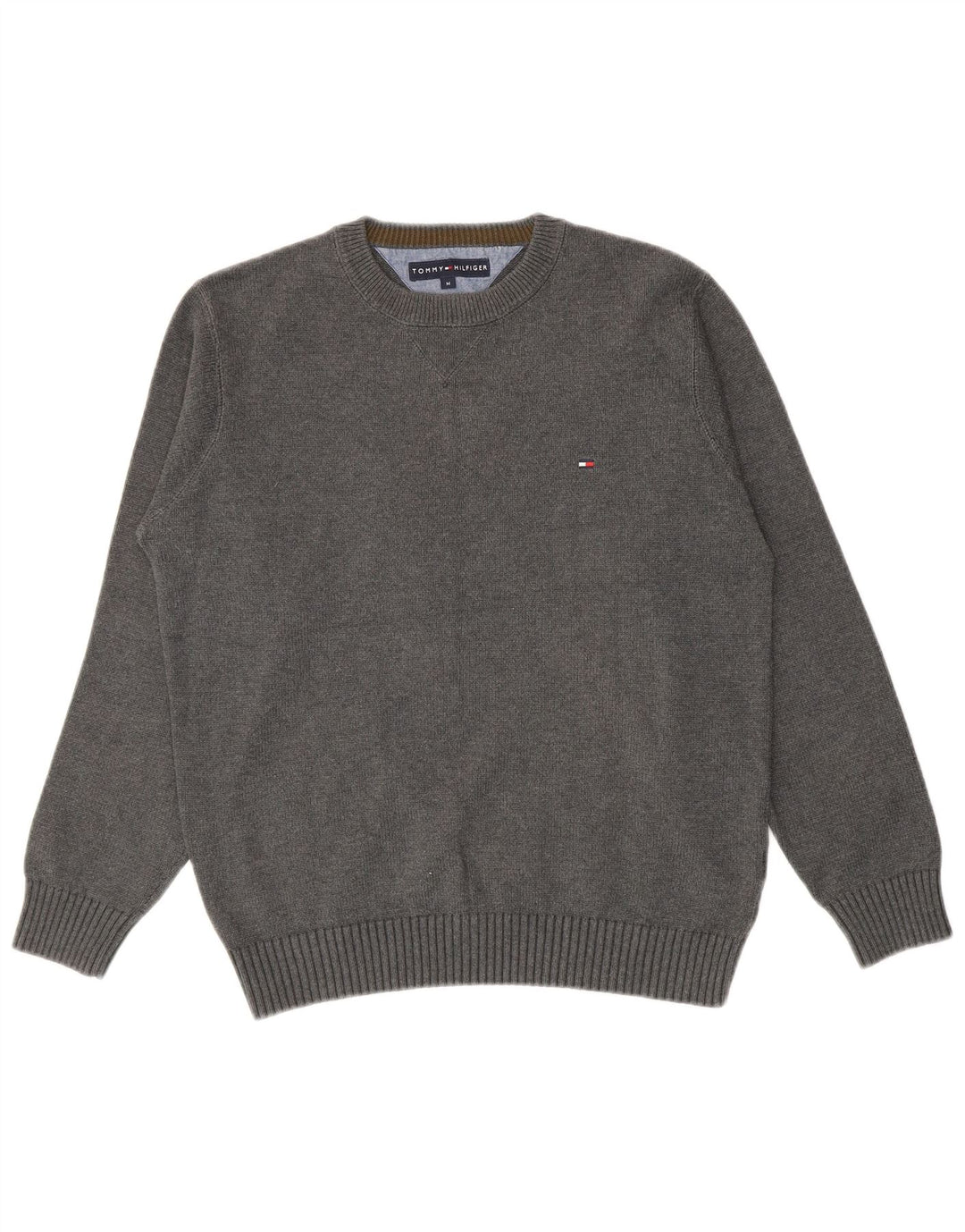 Tommy Hilfiger Jersey con cuello redondo para hombre de algodón gris medio