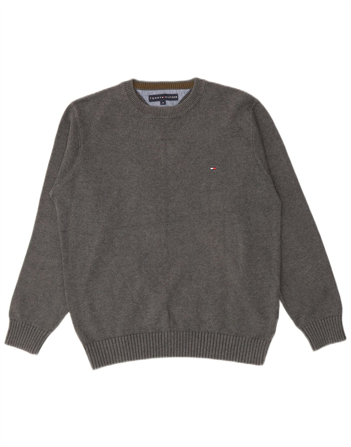 Tommy Hilfiger Jersey con cuello redondo para hombre de algodón gris medio