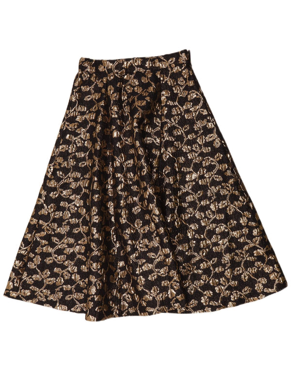 Vintage Womens A-Line Skirt W30 Medium Black Floral