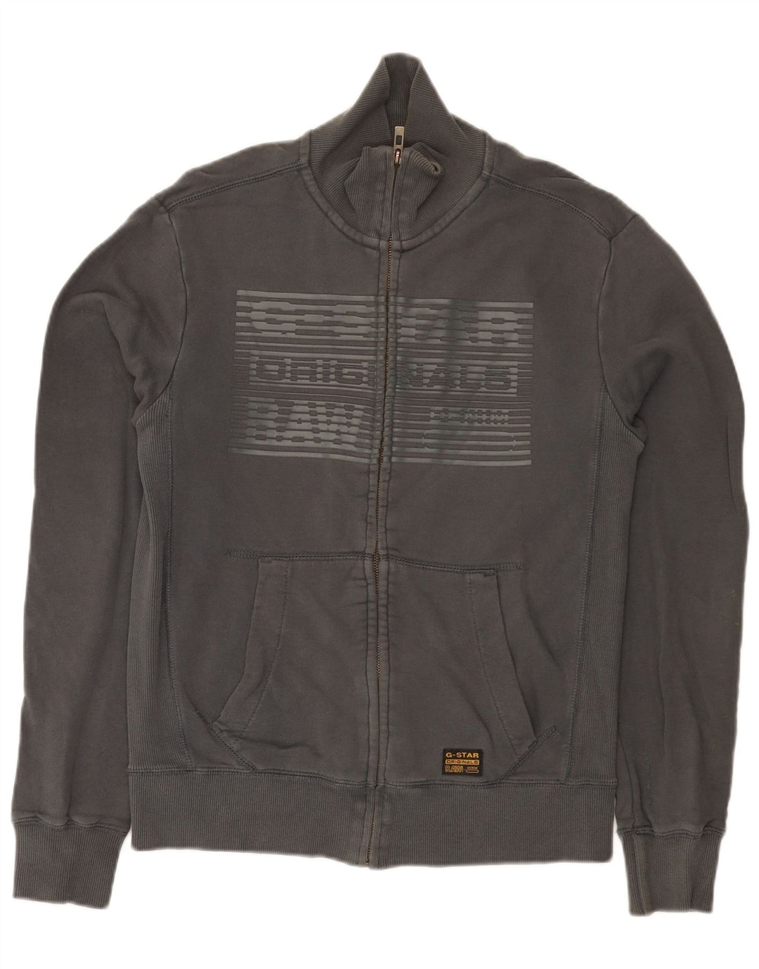 G-Star Chaqueta de chándal con gráfico para hombre de algodón gris medio