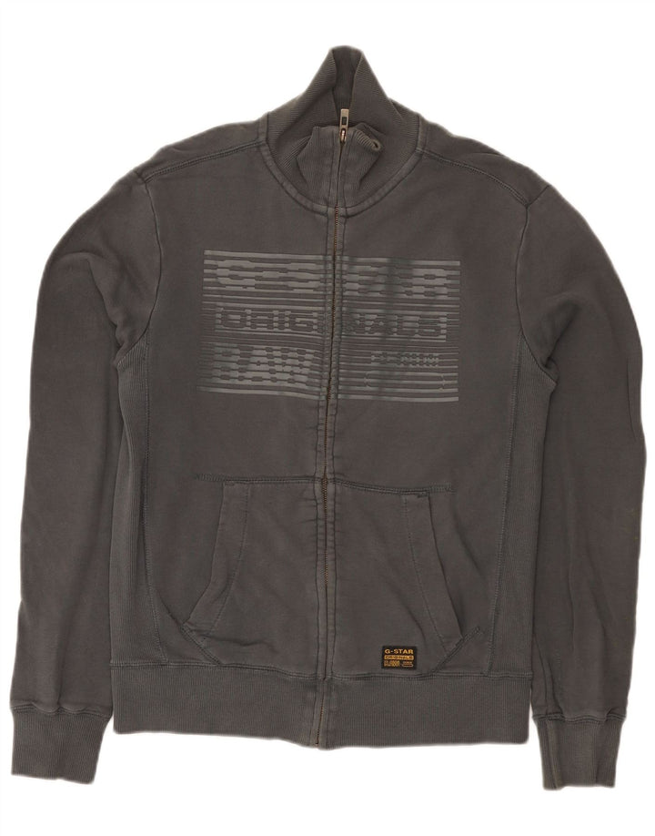 G-Star Chaqueta de chándal con gráfico para hombre de algodón gris medio