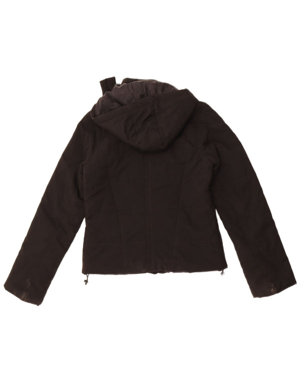 Adidas Chaqueta acolchada con capucha para mujer UK 8 Small Poliéster negro