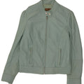 Chaqueta Biker De Cuero Mujer Conbipel IT 44 Cuero Verde Medio
