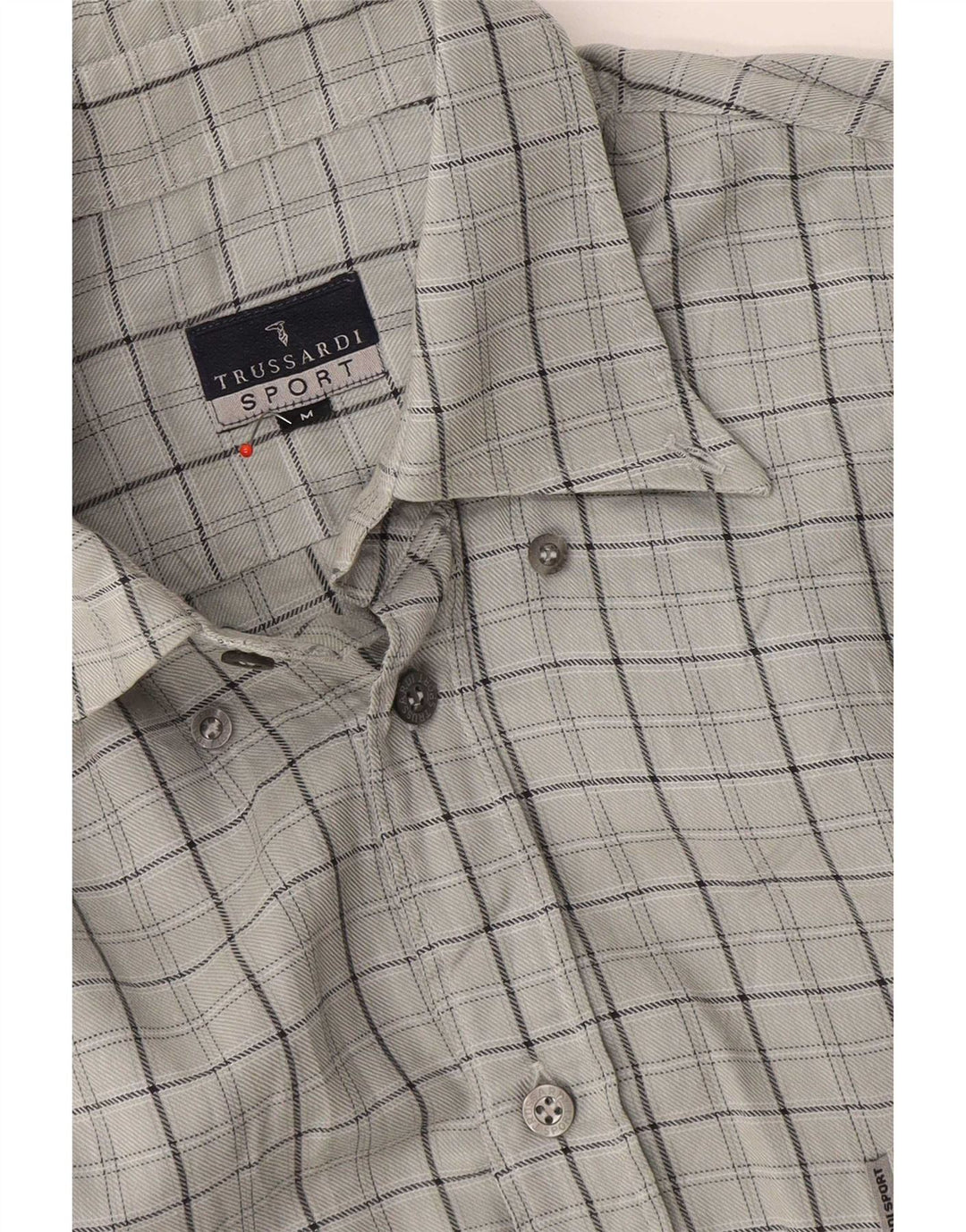 Camisa Trussardi Hombre Cuadros Gris Medio