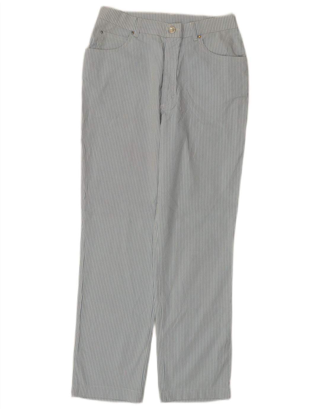 CALLE. GERMAIN Pantalón Casual Recto Mujer Mediano W28 L27 Azul Rayas