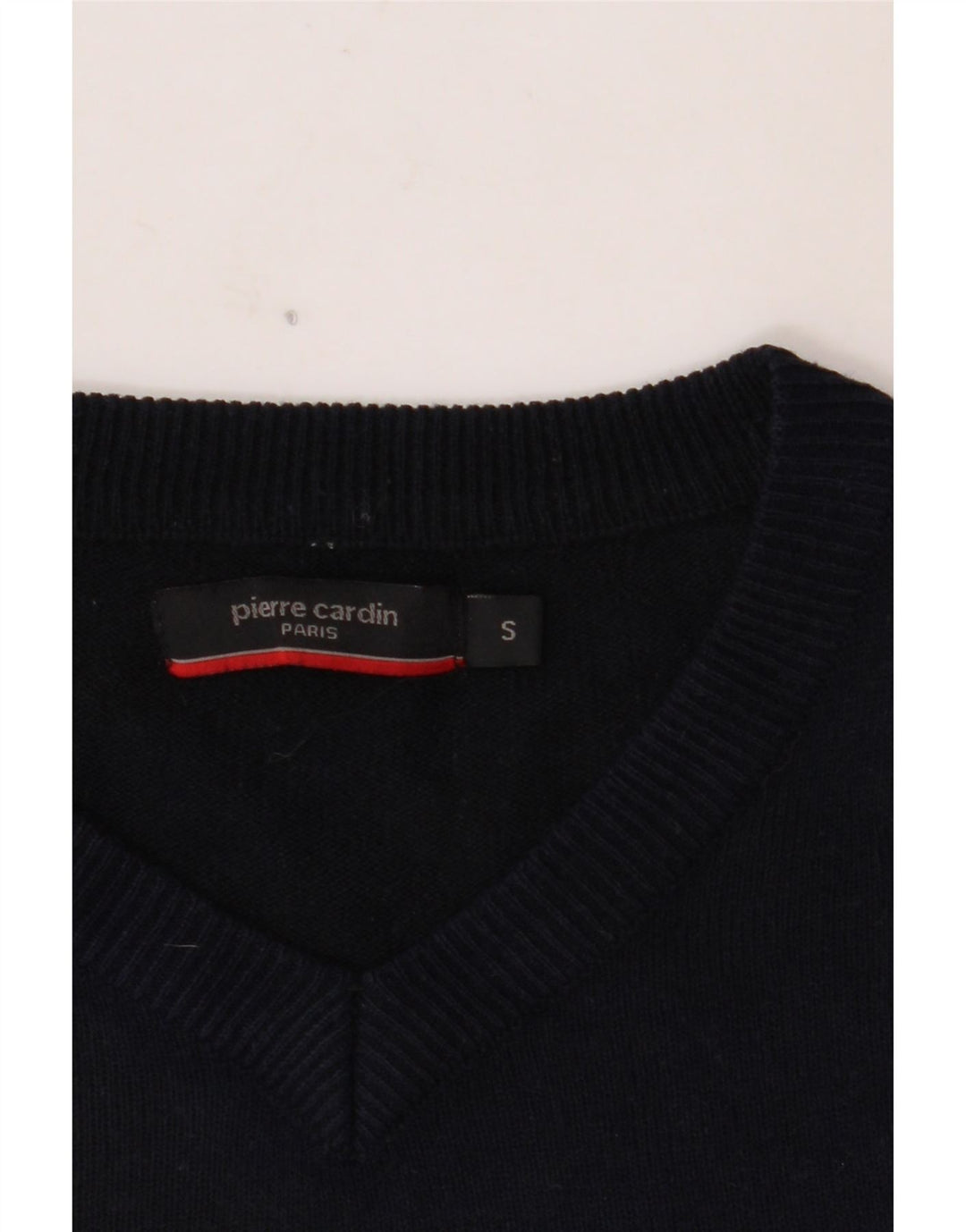 PIERRE CARDIN Jersey con cuello en V para hombre Small Azul marino