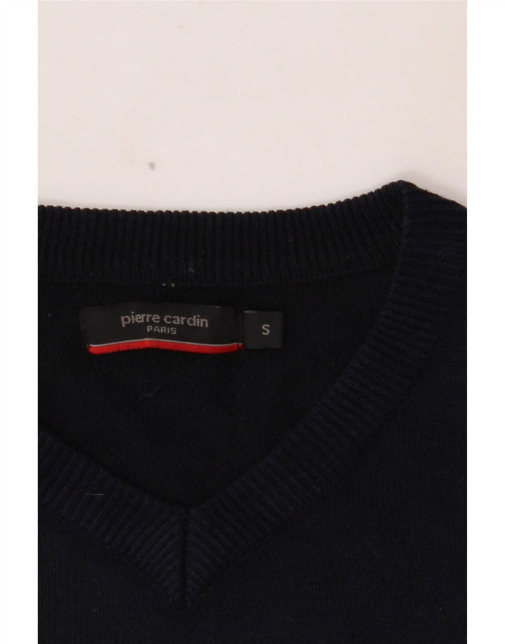 PIERRE CARDIN Jersey con cuello en V para hombre Small Azul marino
