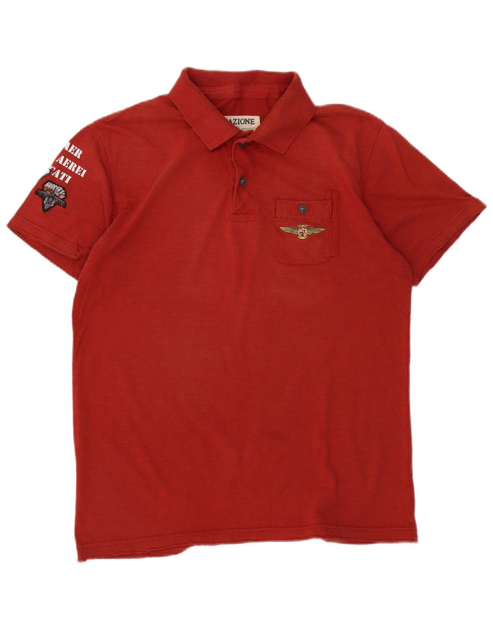 AVIAZIONE NAVALE Polo gráfico para hombre rojo mediano