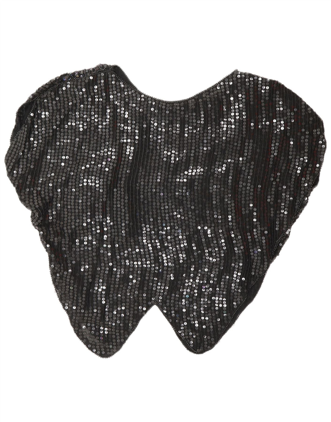Vintage mujer Batwing lentejuelas blusa Top Reino Unido 16 grande negro Argyle/Diamond
