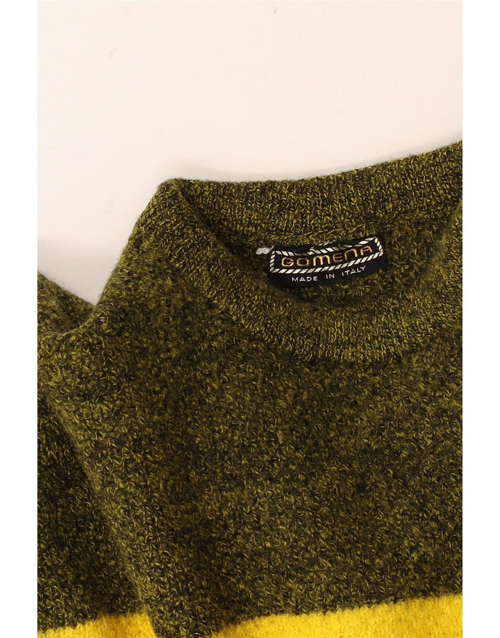 Gomena Hombre Jersey Gráfico Con Cuello Redondo Color Block Verde Medio