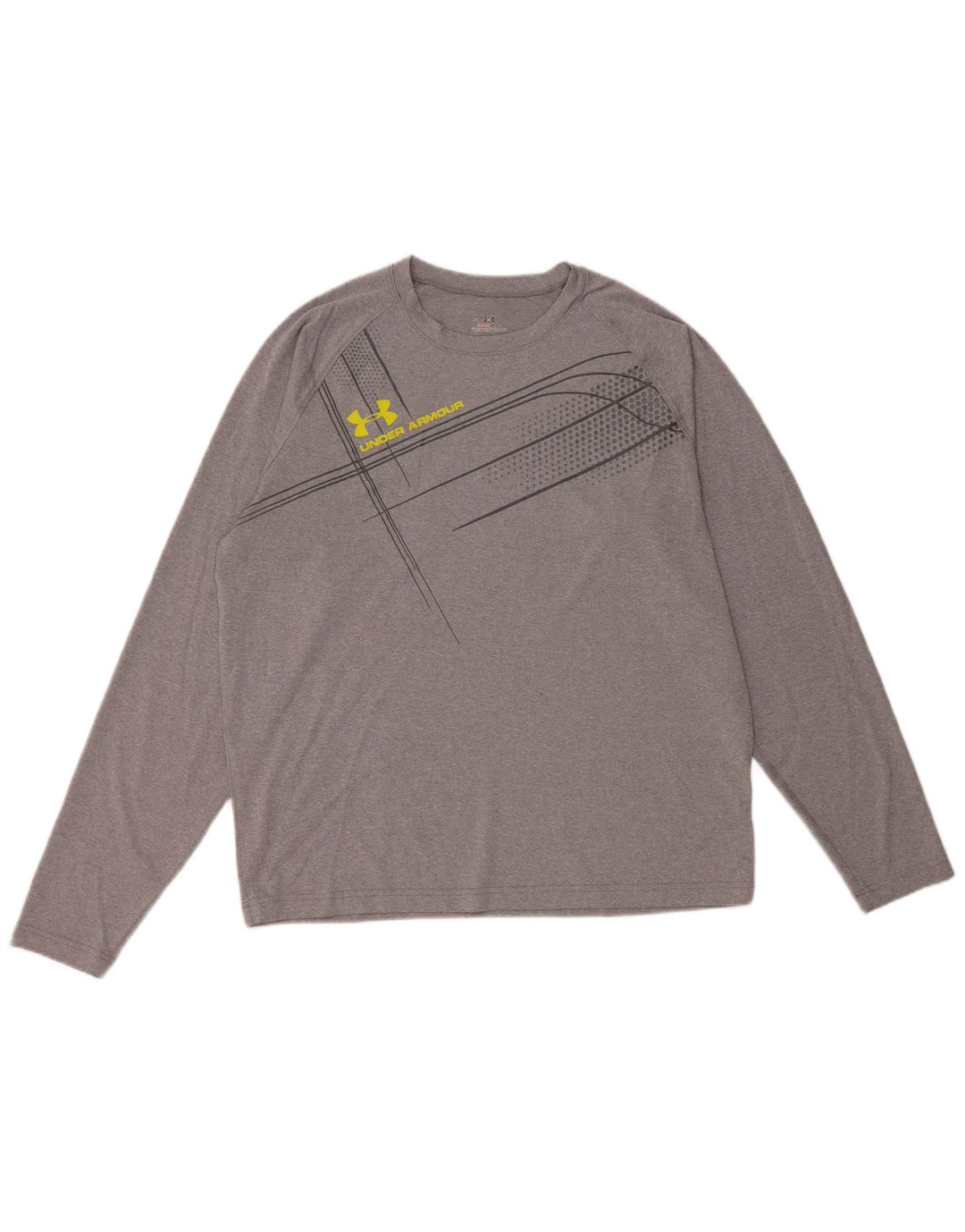 UNDER ARMOUR Camiseta gráfica Heat Gear para hombre de manga larga poliéster gris grande