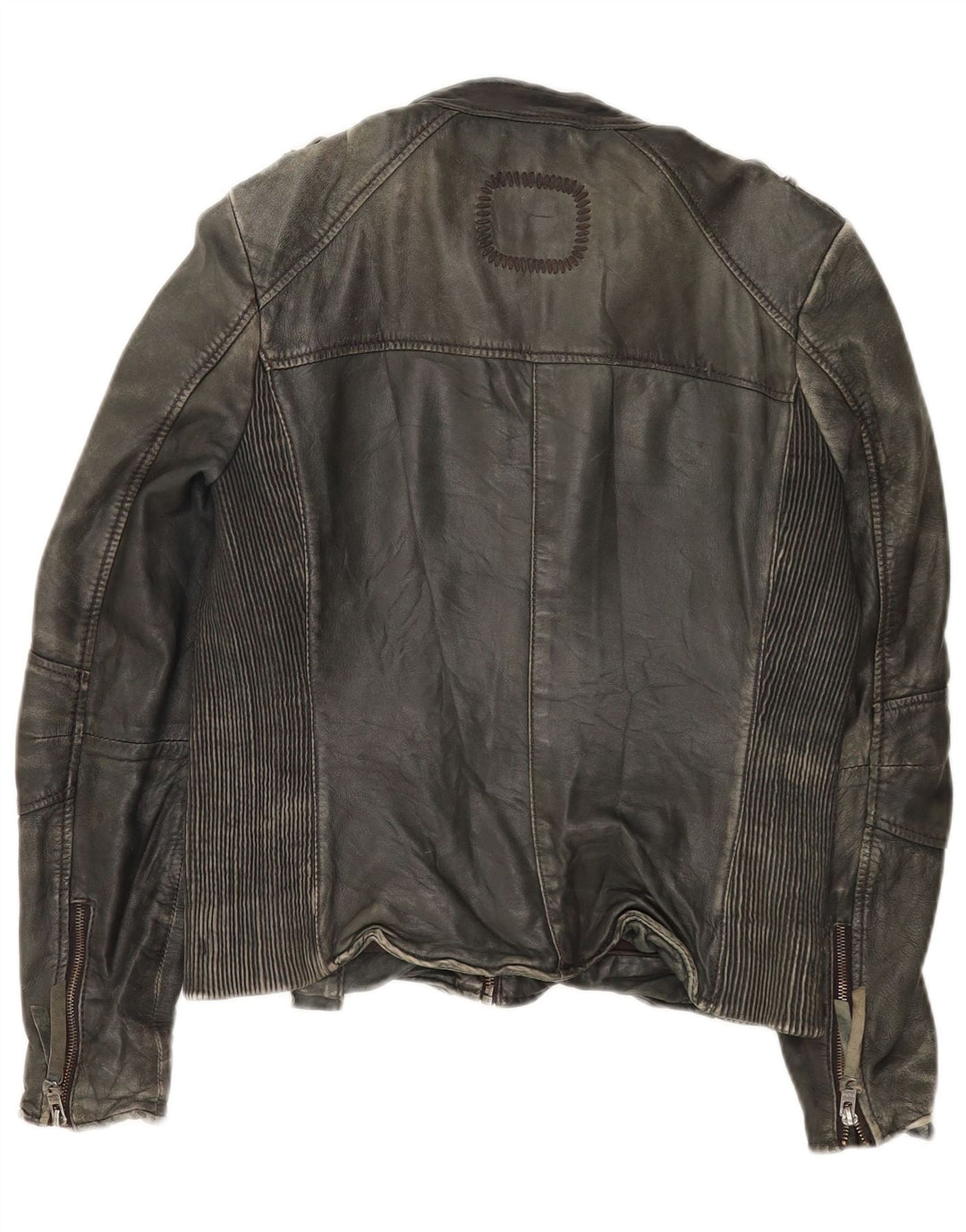 Tigha Chaqueta de cuero para mujer UK 46 Large Khaki