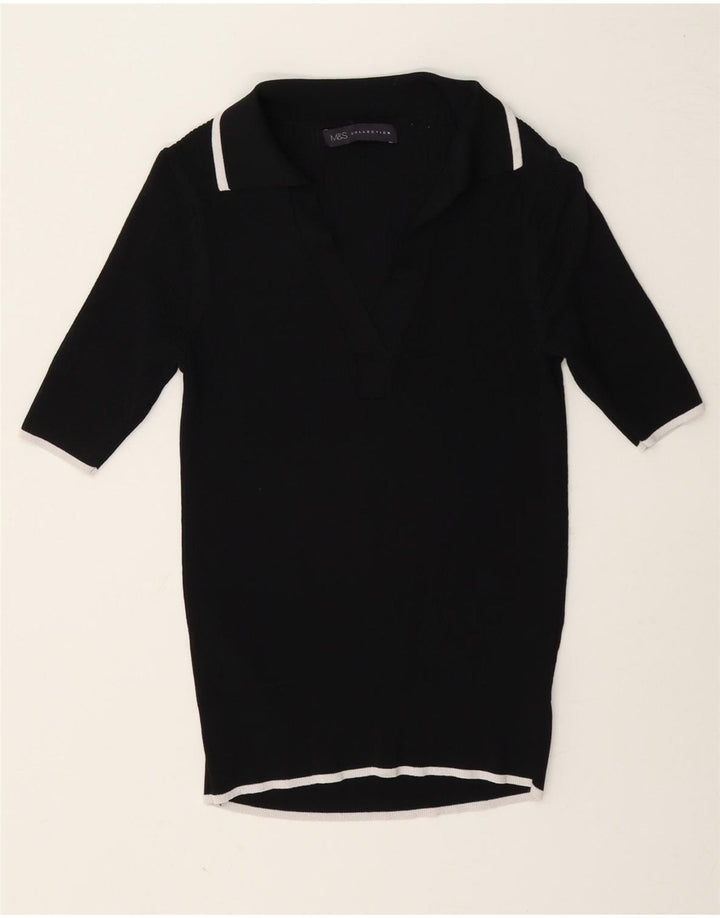 Marks & Spencer Polo para mujer UK 8 Small Viscosa negra