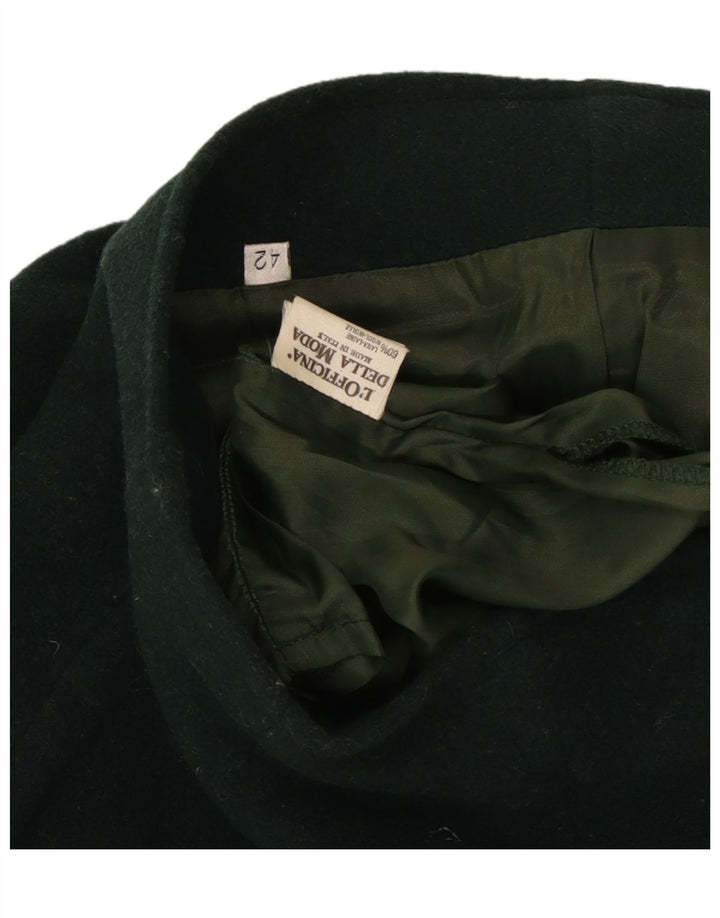 VINTAGE Womens Straight Skirt IT 42 Medium W26 Green Wool Vintage Vintage and Second-Hand Vintage from Messina Hembry 