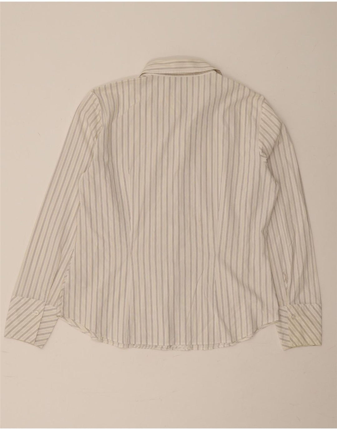 Marks & Spencer Camisa para mujer UK 46 Grande Algodón a rayas blancas