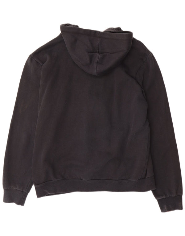 Puma Sudadera con capucha y cremallera gráfica para hombre, talla grande, algodón negro