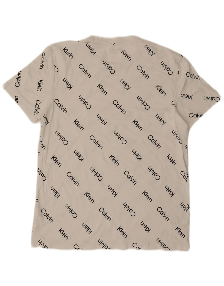 Calvin Klein - Camiseta gráfica para hombre, parte superior de algodón blanco mediano