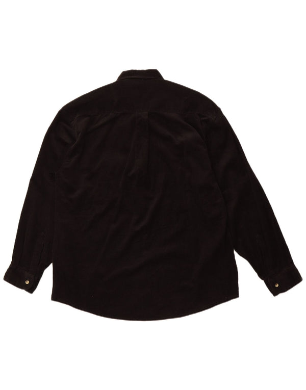 VINTAGE Camisa de pana para hombre 2XL Algodón negro