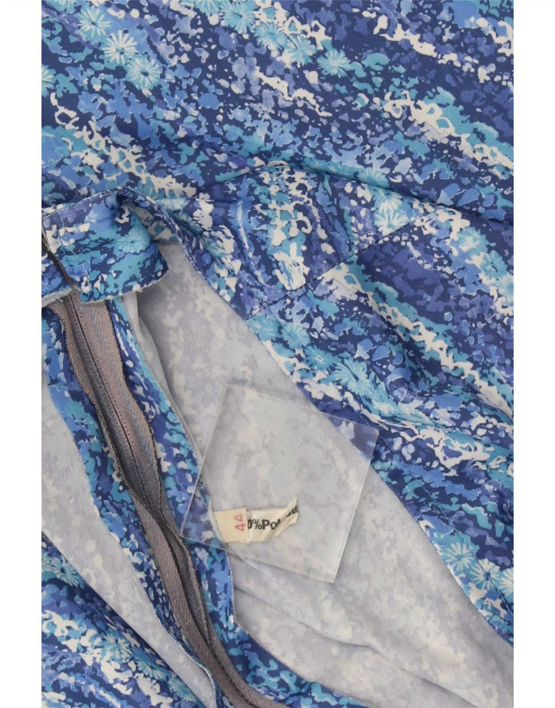 Vestido vintage sin mangas para mujer IT 44 Poliéster floral azul medio