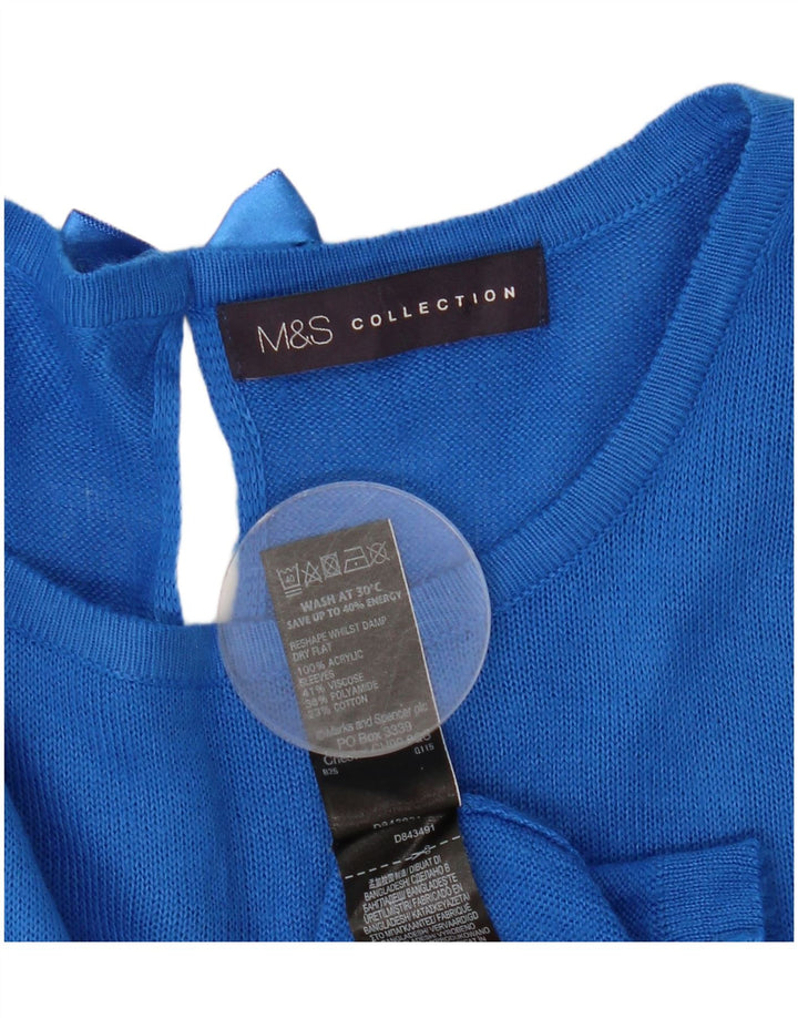 Marks & Spencer Jersey con Cuello Barco para Mujer UK 40 Azul Medio