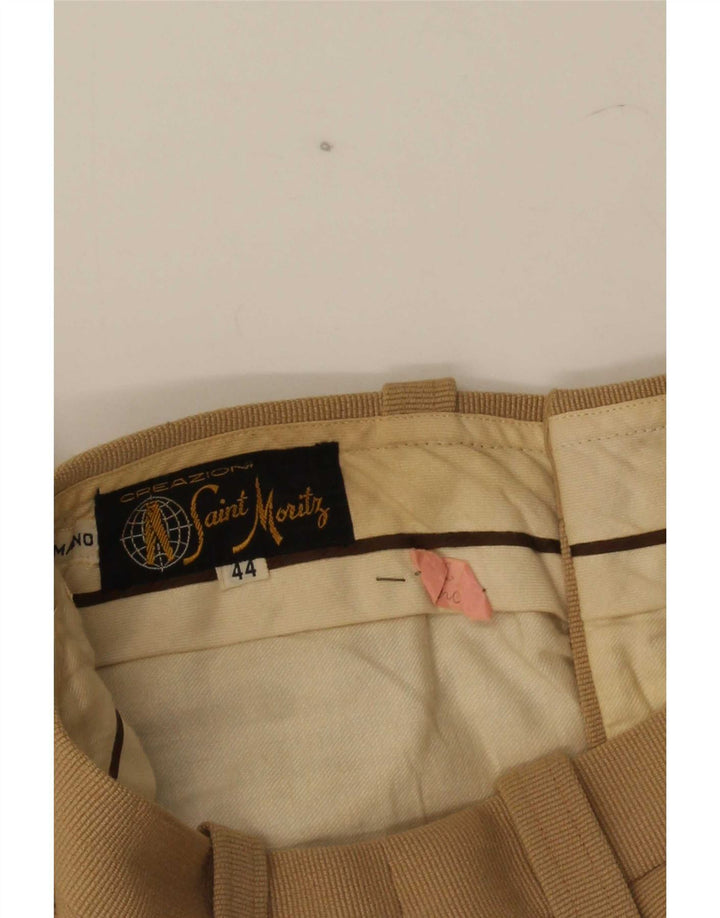 Vintage mujer bootcut traje pantalones IT 44 Medio W27 L27 Beige