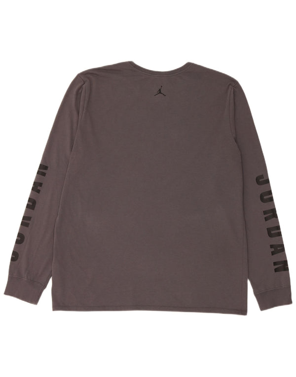 Jordan Hombre Dri Fit Graphic Top Manga Larga XL Algodón Gris