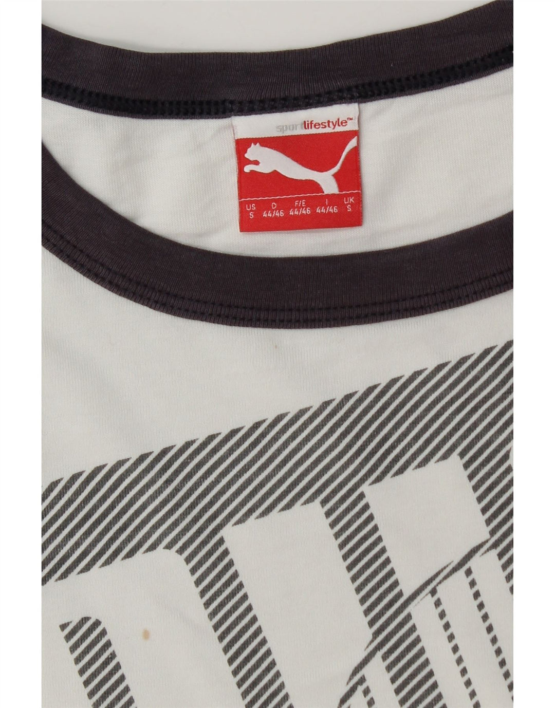 Puma Camiseta gráfica para hombre Top Small White Colorblock
