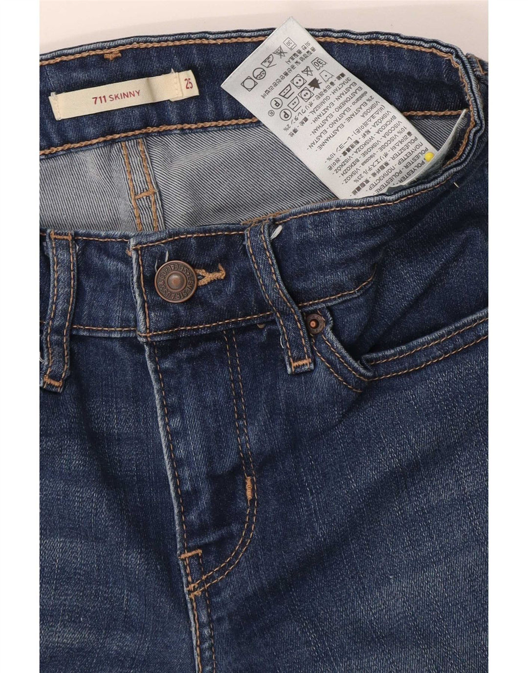 Jeans Levi's Mujer 711 Skinny W25 L26 Poliéster Azul