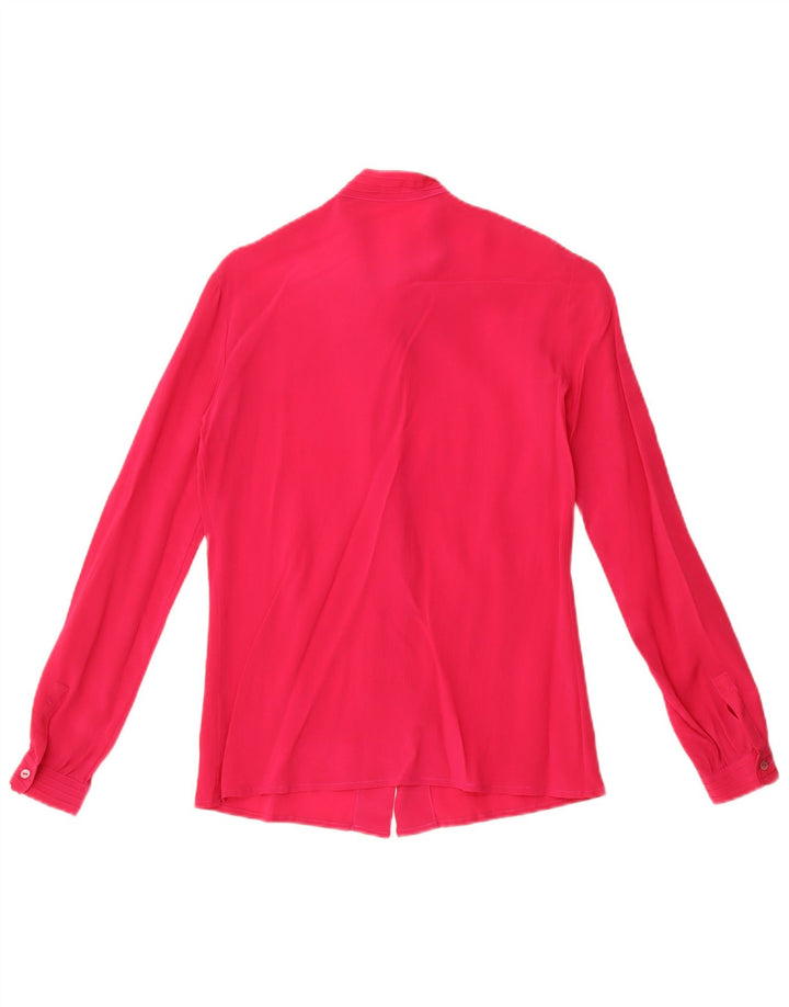 Vintage mujer frente corbata camisa blusa IT 42 Acetato rosa medio