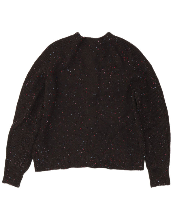 Marks & Spencer Womens Cardigan Sweater UK 14 Medium Black Flecked Acrylic
