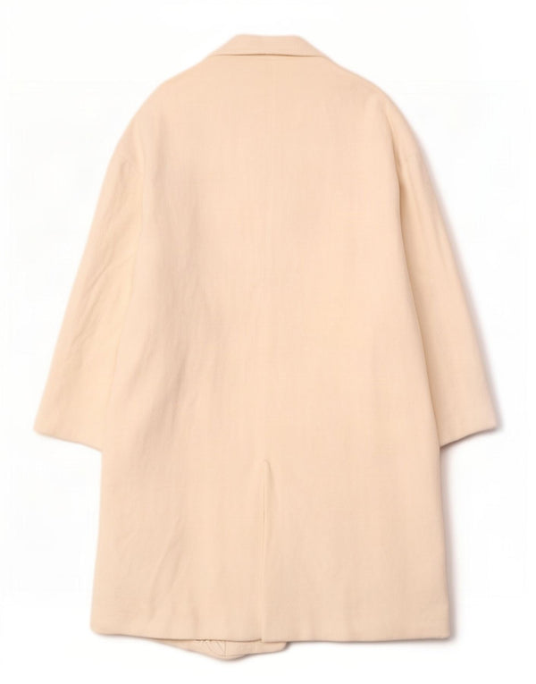 Zara Mujer Abrigo Cruzado UK 40 XL Algodón Espiga Blanco Roto