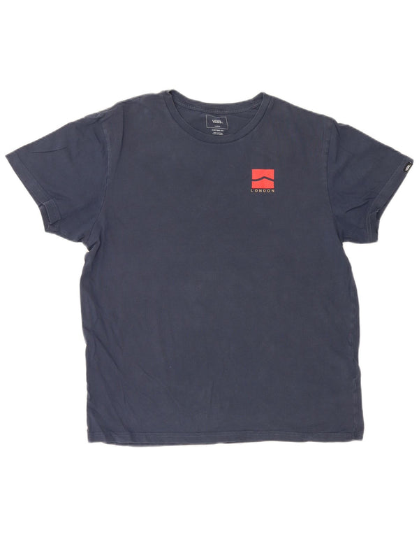 Vans Camiseta con gráfico de ajuste personalizado para hombre, talla grande, algodón azul marino