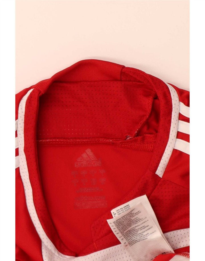 Adidas Hombre Camiseta Top Grande Rojo Colorblock Poliéster