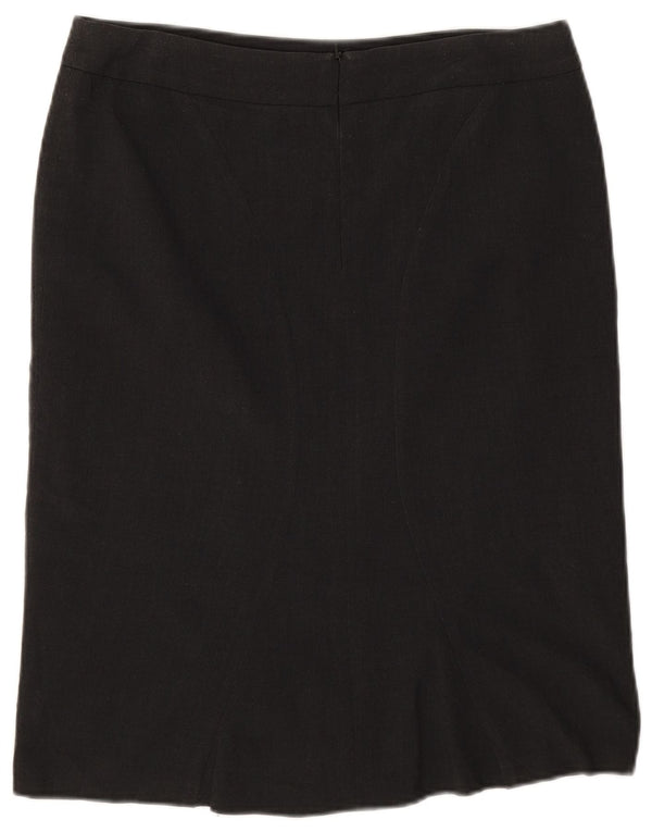 Marks & Spencer Falda recta para mujer UK 12 Medium W32 Poliéster gris