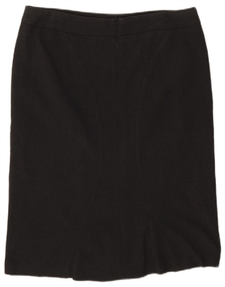 Marks & Spencer Falda recta para mujer UK 12 Medium W32 Poliéster gris