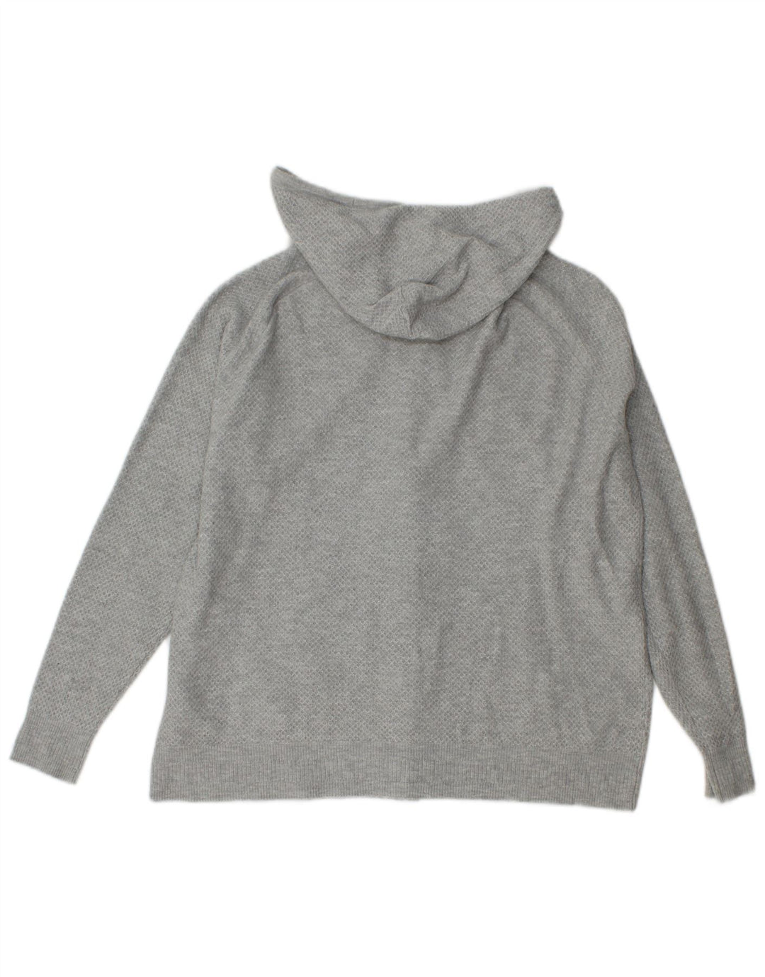 Marks & Spencer Suéter con capucha y cremallera de punto para mujer UK 44 Viscosa gris medio