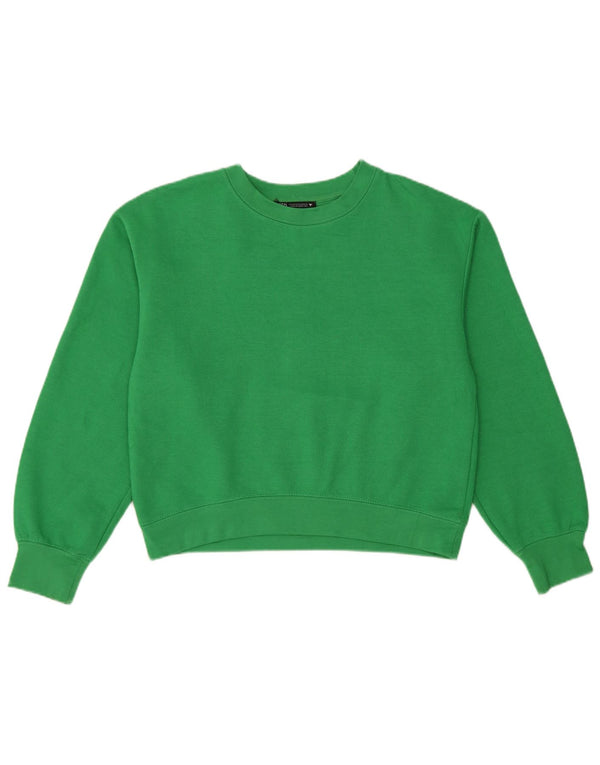 Zara Mujer Sudadera Jumper UK 44 Poliéster Verde Medio
