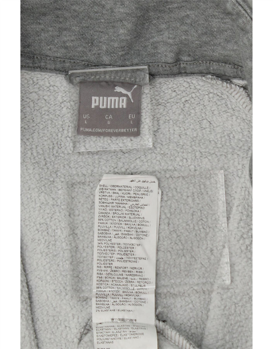 PUMA Mens Tracksuit Top Jacket Large Grey Colourblock Cotton Vintage Puma and Second-Hand Puma from Messina Hembry 
