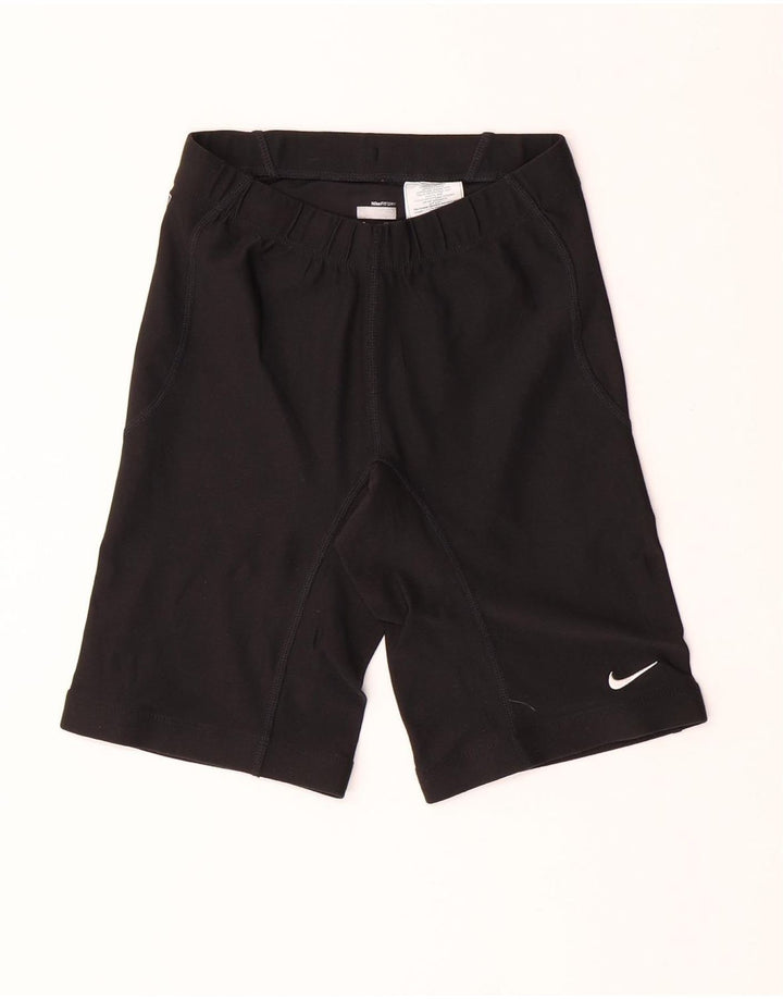 NIKE Womens Bermuda Sport Shorts UK 10 Small  Black Polyester