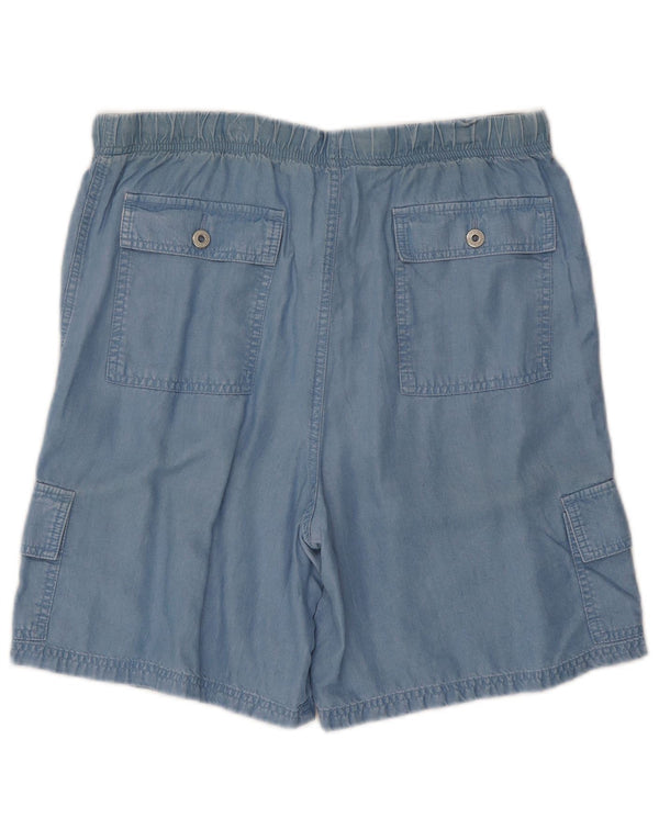 Marks & Spencer Shorts cargo de cintura alta para mujer UK 46 Large W34 Lycra azul