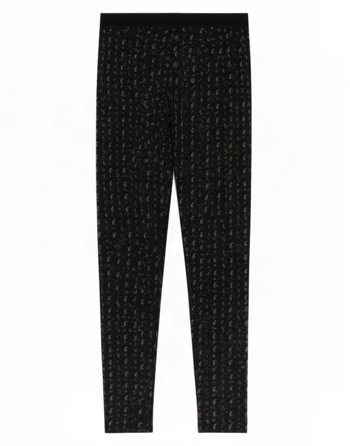 Jack Wills Leggings con patrón abstracto para mujer, talla 8, color negro