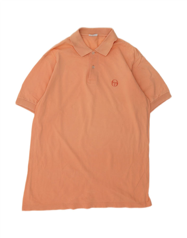 SERGIO TACCHINI Mens Polo Shirt Large Orange Cotton