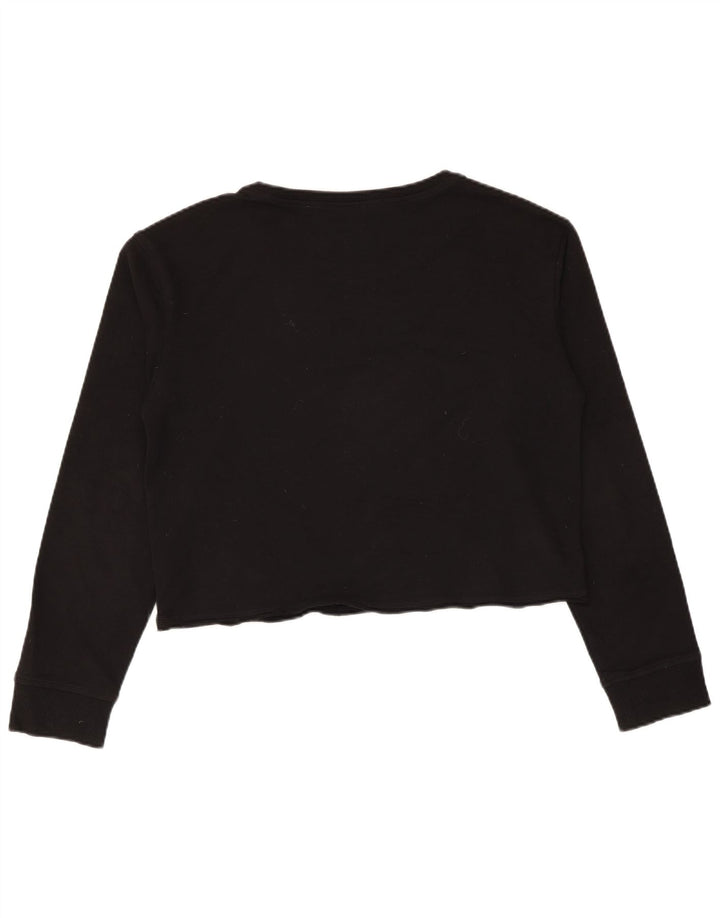 Vans - Sudadera corta con gráfico para mujer, talla 40, talla M, color negro