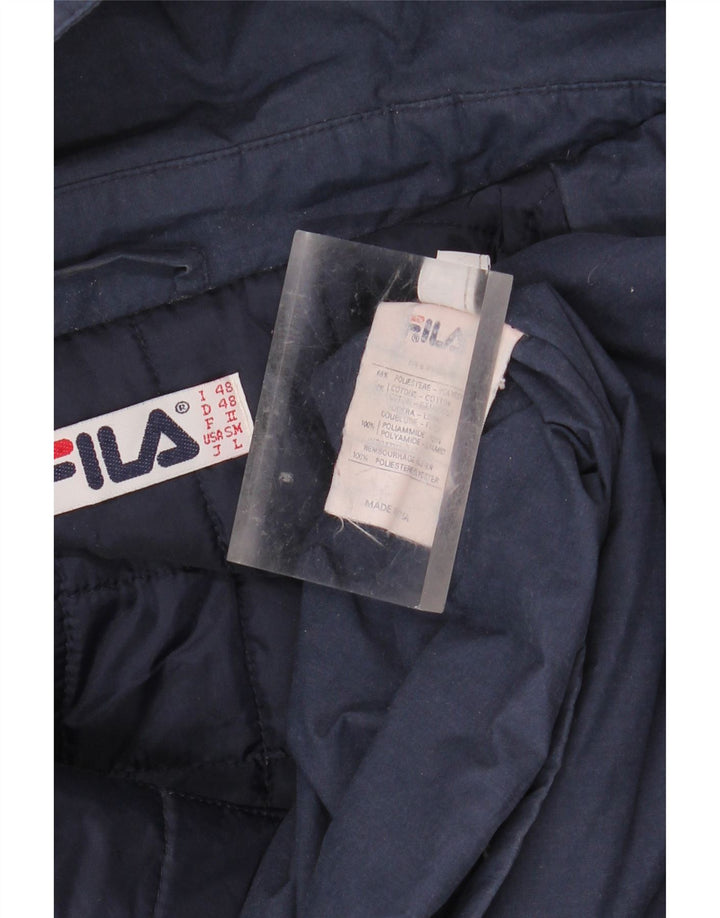 FILA Abrigo con capucha para hombre IT 48 Poliéster azul marino medio