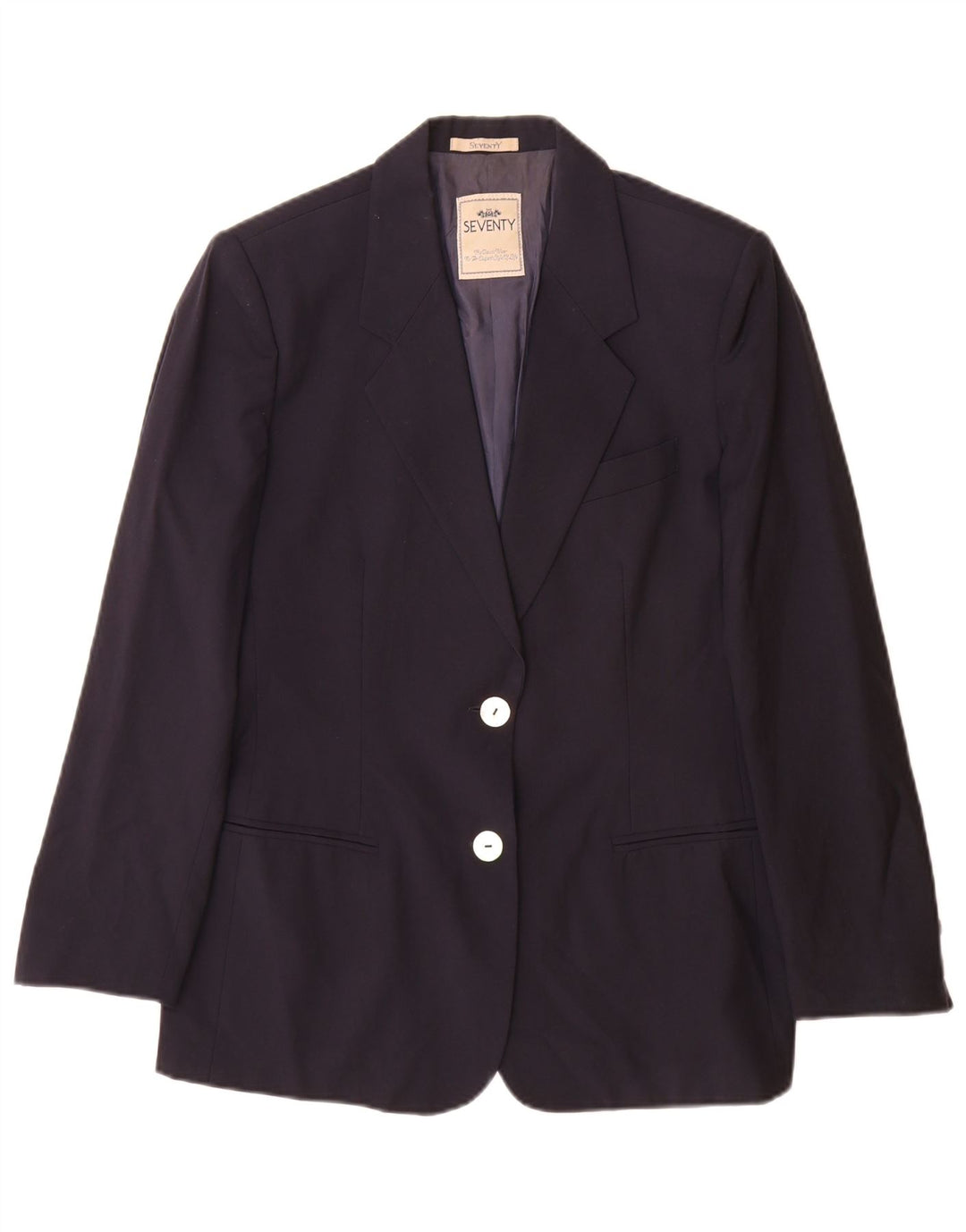 Chaqueta Blazer De 2 Botones Para Mujer Seventy IT 44 Medium Lana Virgen Azul Marino