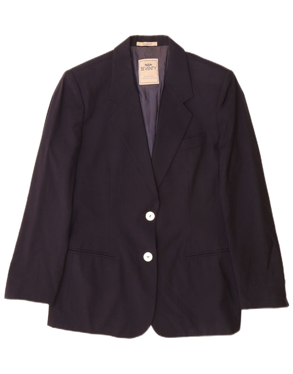 Chaqueta Blazer De 2 Botones Para Mujer Seventy IT 44 Medium Lana Virgen Azul Marino
