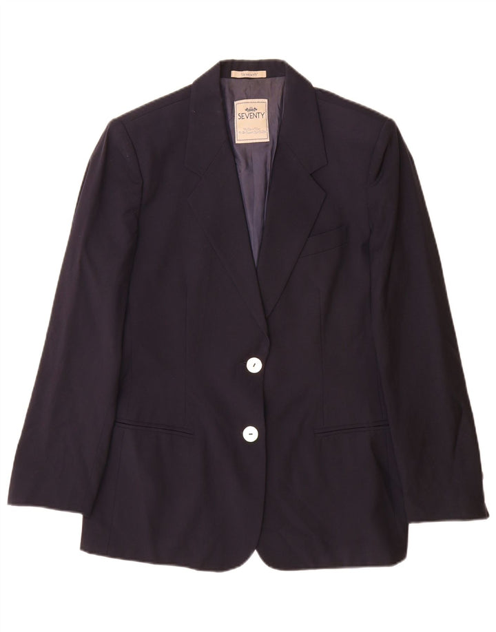 Chaqueta Blazer De 2 Botones Para Mujer Seventy IT 44 Medium Lana Virgen Azul Marino
