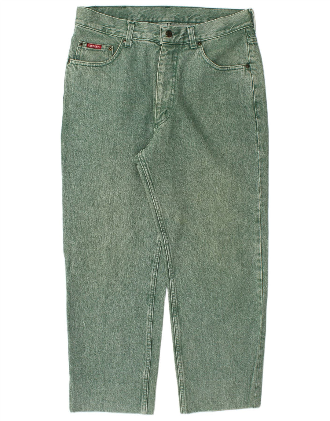 CARRERA Jeans recortados de cintura alta para hombre IT 50 Large W34 L25 Algodón verde